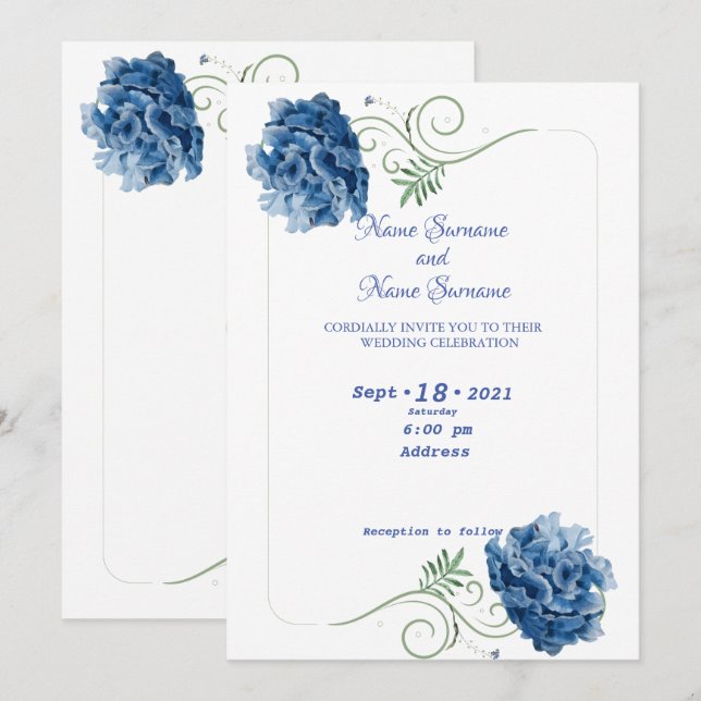 Invitación Flores (Anverso / Reverso)