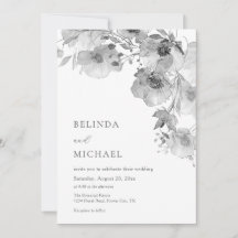 Flores Acuarela en Blanco y Negro Boda Casual