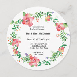 Invitación Flores acuarelas