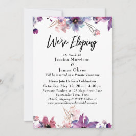 Invitación Flores acuarelas abstractas modernas nos estamos e