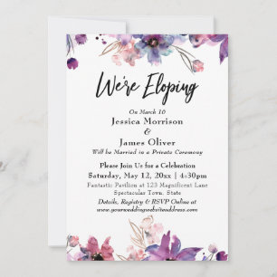 Invitación Flores acuarelas abstractas modernas nos estamos e