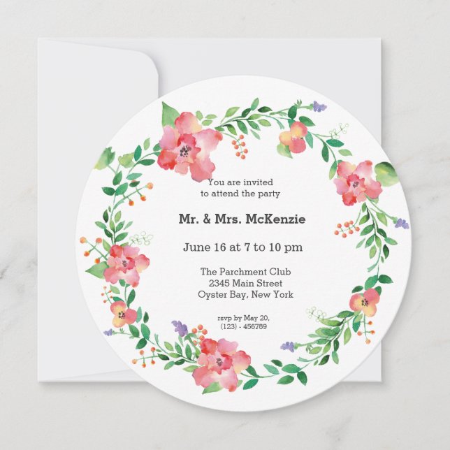 Invitación Flores acuáticas (Anverso)