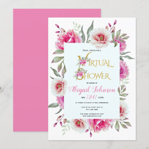 Invitación Flores acuáticas bebé virtual o ducha de novia