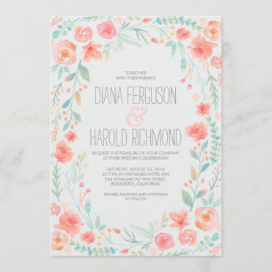 Invitación Flores acuáticas Boda elegante y sencillo