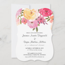 Invitación Flores acuáticas Boda Ensayo Cena