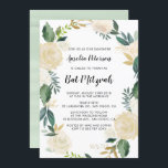 Invitación Flores acuáticas con Bat Mitzvah, Purpurina de oro<br><div class="desc">Invitación del personalizable Bat Mitzvah con un patrón floral de acuarela con falsos Relieves metalizados de oro y falsos acentos purpurinas de oro - no hay ningún Relieve metalizado ni purpurina de oro. Hay artículos similares y artículos coincidentes disponibles en mi tienda.</div>