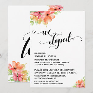 Invitación Flores acuáticas con guiones de corazón eludidos