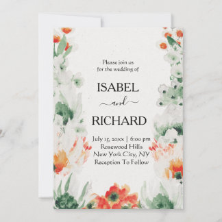 Invitación Flores acuáticas de flores silvestres Boda bohemio