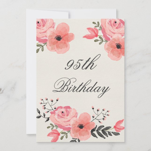 Invitación Flores acuáticas de Moda por 95 años (Anverso)