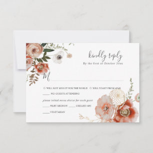 Invitación Flores acuáticas de otoño de PixDezines Marsala RS