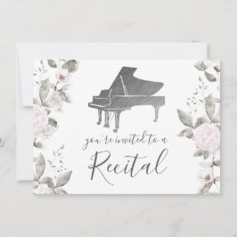 Invitación flores acuáticas de piano