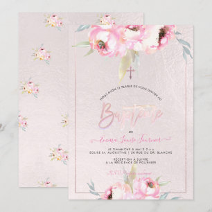 Invitación Flores acuáticas de PixDezines Peonies Baptême