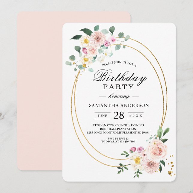 Invitación Flores acuáticas de primavera coloridas modernas (Anverso / Reverso)