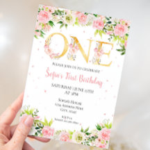 Flores acuáticas del primer cumpleaños del chica