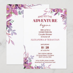 Invitación Flores acuáticas Ducha luna de miel