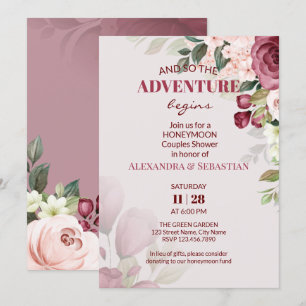 Invitación Flores acuáticas Ducha luna de miel
