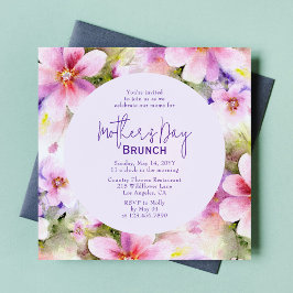Invitación Flores acuáticas elegantes de Brunch del Día de la