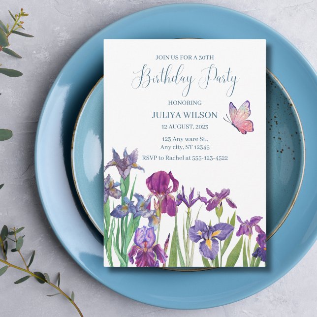 Invitación Flores acuáticas Fiesta de cumpleaños (Subido por el creador)