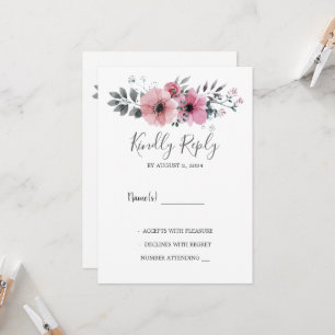 Invitación Flores acuáticas modernas y elegantes Boda RSVP
