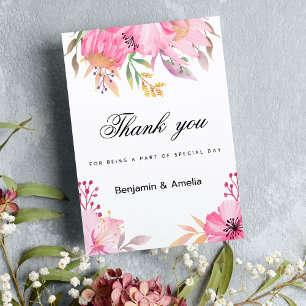 Invitación Flores acuáticas naranjas rosadas botánicas Gracia