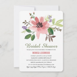 Invitación Flores acuáticas románticas | Ducha de novia