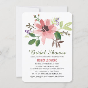Invitación Flores acuáticas románticas Ducha de novia