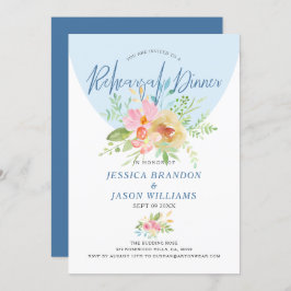 Invitación Flores acuáticas rosas y amarillas tipografía mode
