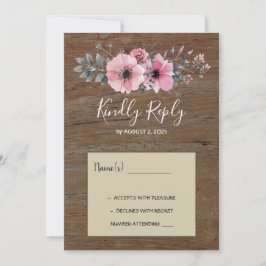 Invitación Flores acuáticas rusas de granero boda RSVP