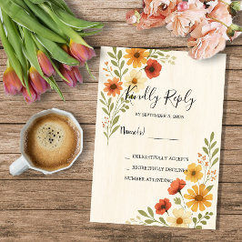 Invitación Flores acuáticas rusas modernas boda RSVP