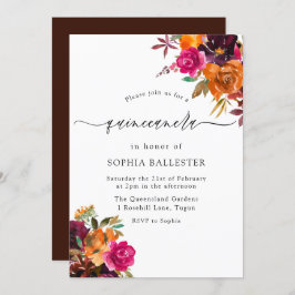 Invitación Flores acuáticas rusticas de otoño en Quinceanera