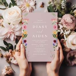 Invitación Flores acuáticas silvestres y Boda Rubor