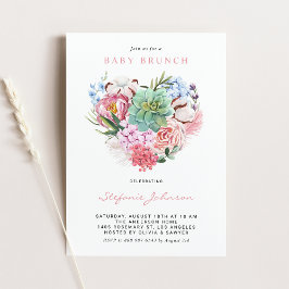 Invitación Flores acuáticas y Brunch del corazón exitoso