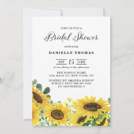 Invitación Flores acuáticas y ducha de novia Eucalyptus