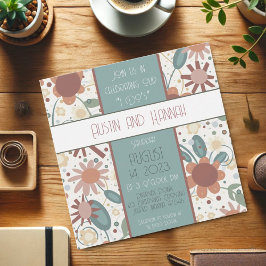 Invitación Flores alegres Inespiritualidad Boda diversión mod