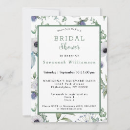 Invitación Flores Alpinas Blancas Escocesas para Boda