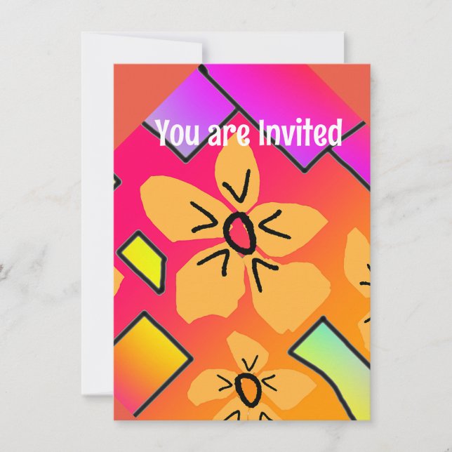 Invitación Flores Amarillas (Anverso)
