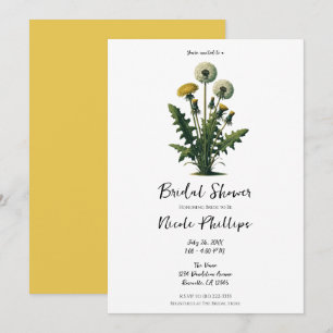 Invitación Flores Amarillas Antiguas de Diente de León para D