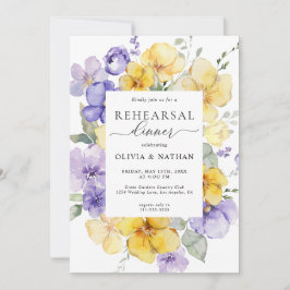 Invitación Flores amarillas de lavanda Rústico Ensayo Cena