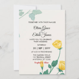 Invitación Flores Amarillas Diseño Floral Boda