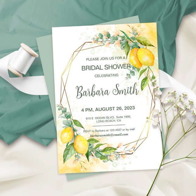 Invitación Flores amarillas Eucalyptus Bridal Shower (Subido por el creador)