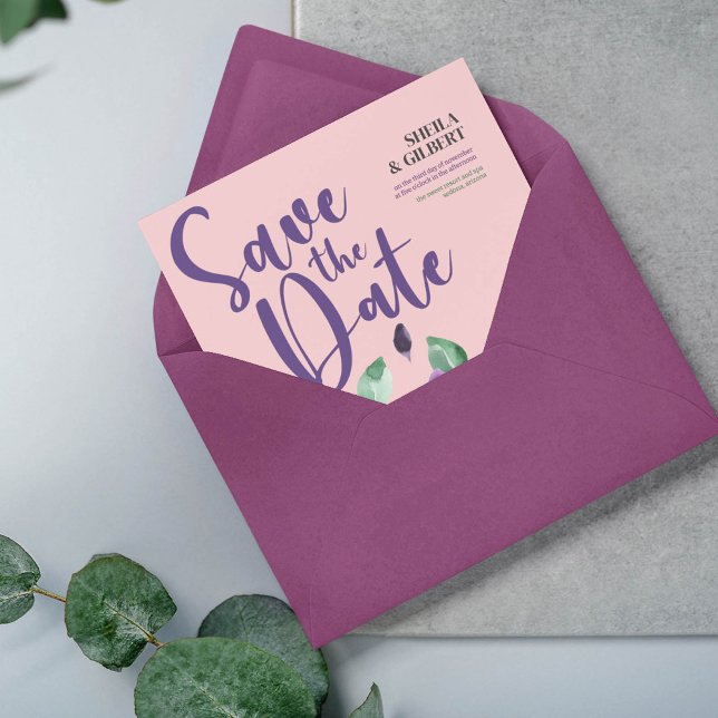 Invitación Flores Amarillas Púrpura Salvan La Fecha (Subido por el creador)