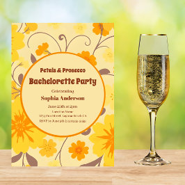 Invitación Flores Amarillas Retro Sunshine-Bachelorette