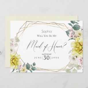 Invitación Flores amarillas serán mi empleada de honor