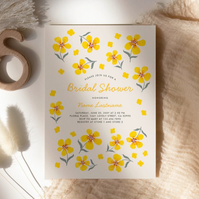 Invitación Flores amarillas simples y extravagantes, ducha de (Subido por el creador)