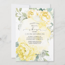 Invitación Flores amarillas suave vegetación Ducha de novia