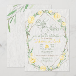 Invitación Flores amarillas Terraza de vegetación Baby Shower