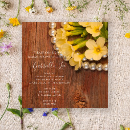 Invitación Flores amarillas y ducha de novias en el campo de 
