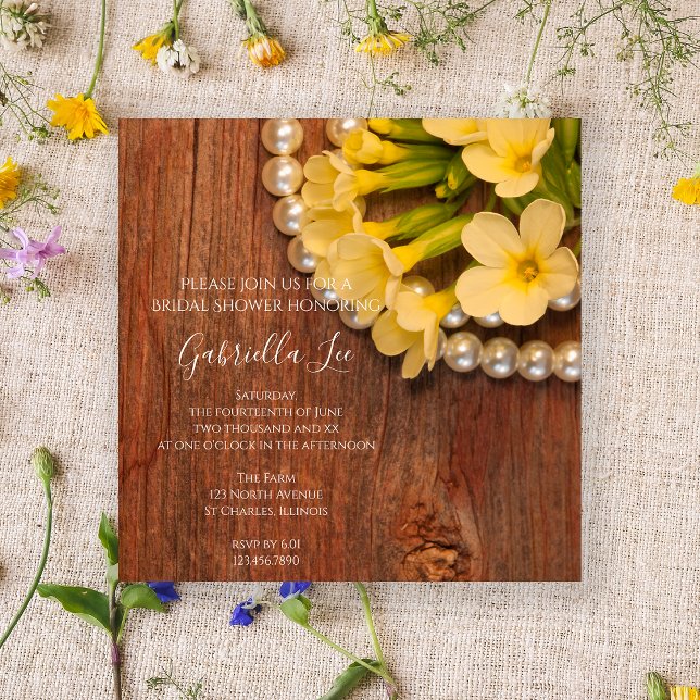 Invitación Flores amarillas y ducha de novias en el campo de  (Subido por el creador)