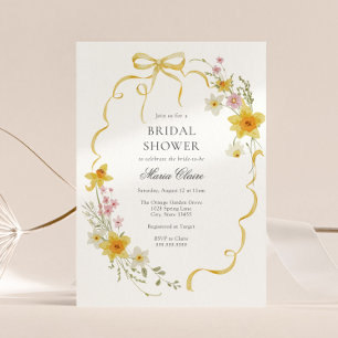 Invitación Flores amarillas y flores de novia
