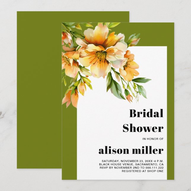 Invitación Flores anaranjadas amarillas de Rhododendron para  (Anverso / Reverso)